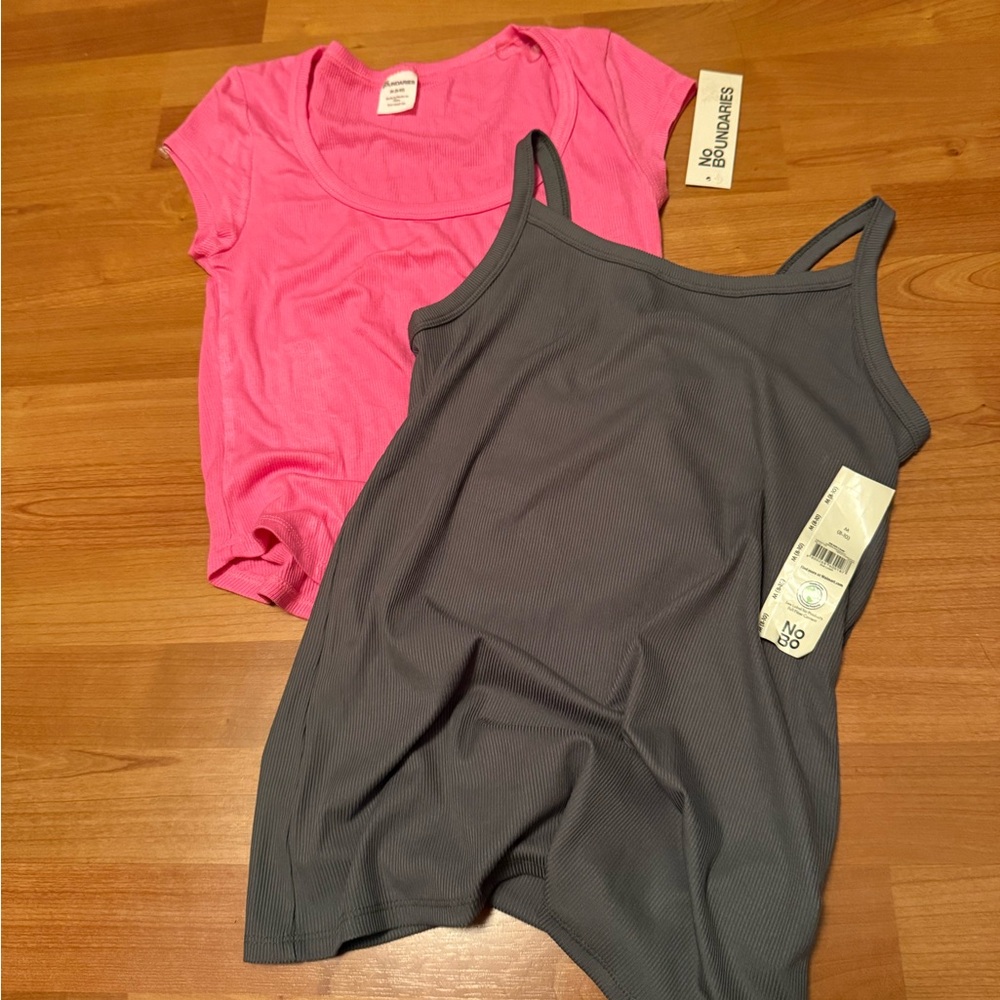 No Boundaries Pink and Gray Women Tops